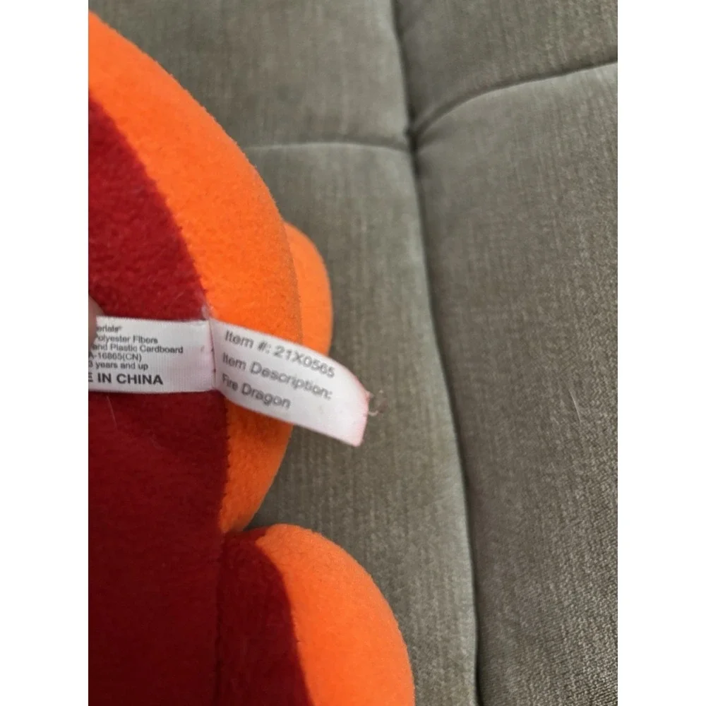 Red And Orange plush winged dragon Toy Factory details large green eyes